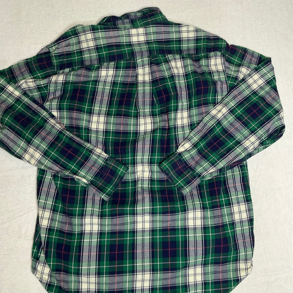 Brooks Brothers Plaid Button Down Shirt Men's Sz L Green Navy Regular Fit Cotton - Picture 7 of 7